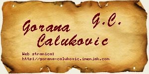 Gorana Čaluković vizit kartica